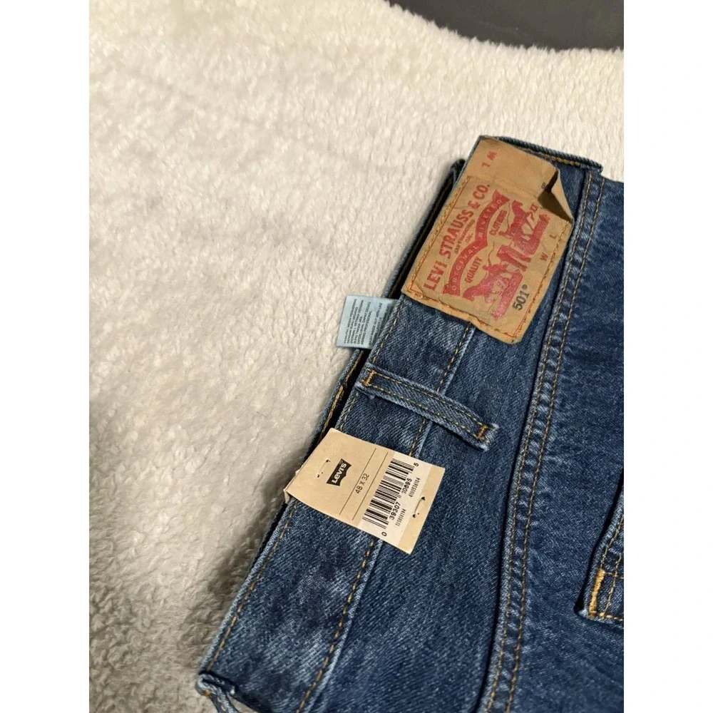 New Levi's 501 Original Straight Button Fly Blue Denim Jeans 48x32 B&T NWT Pants